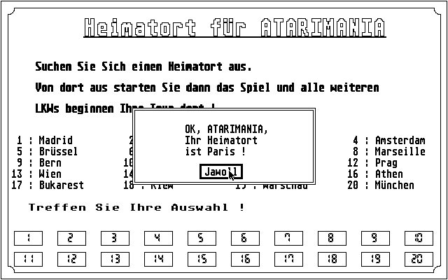 Trucker atari screenshot